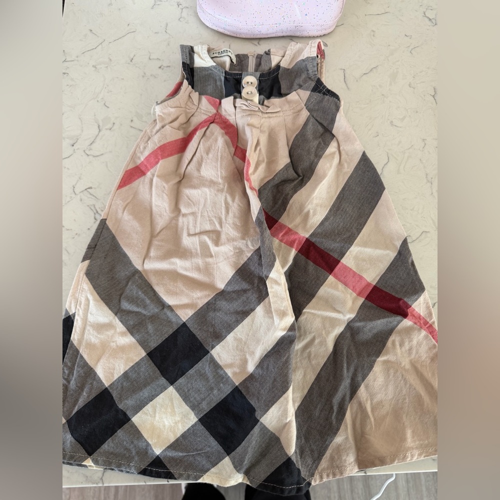 Burberry Neutral Herringbone Dress with Cream Label
